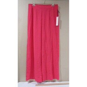 NWT Lulumari Wide Leg Trousers Women XL Fuchsia Pink Stretch Pull-On